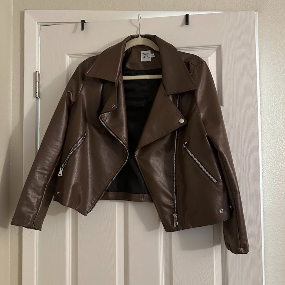 Princess Polly Brown Faux Leather Jacket
